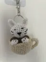 Porte clés chat dans tasse