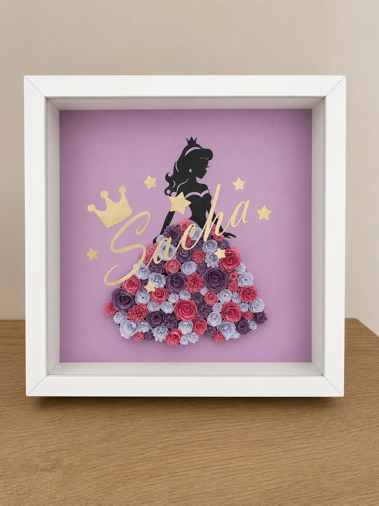 Cadre princesse robe de fleurs