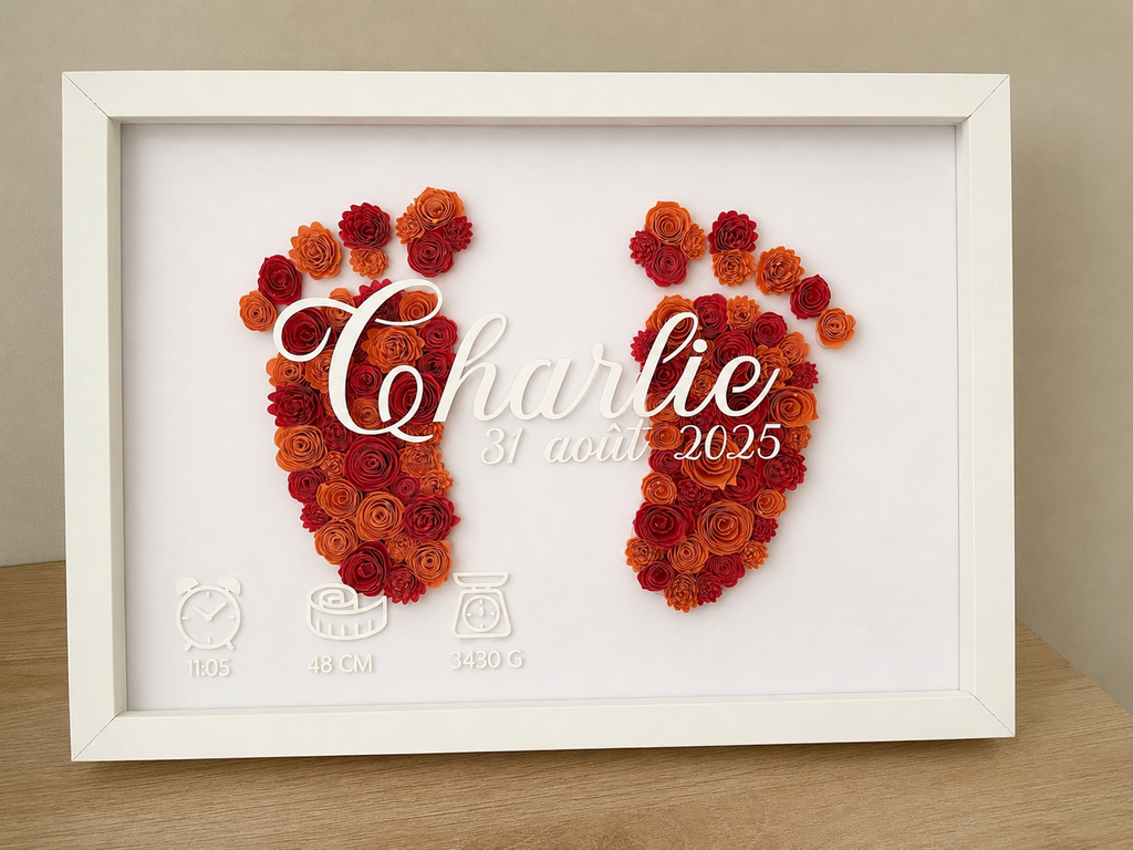 Grand cadre fleurs 3d