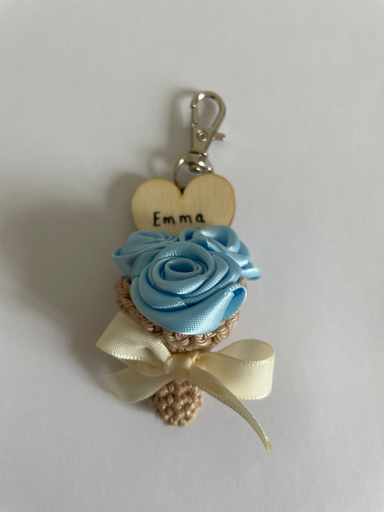 Bouquet de roses bleues fait main 